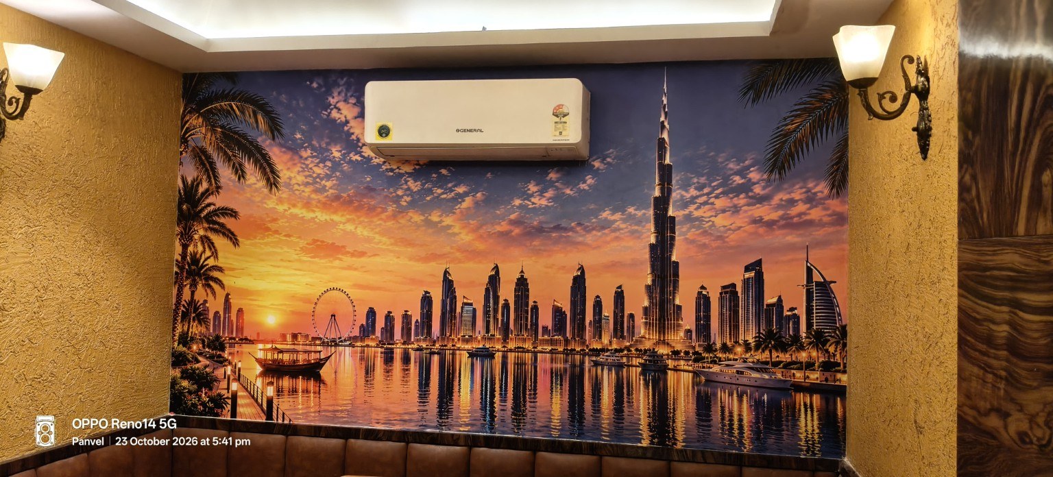 Dubai skyline mural